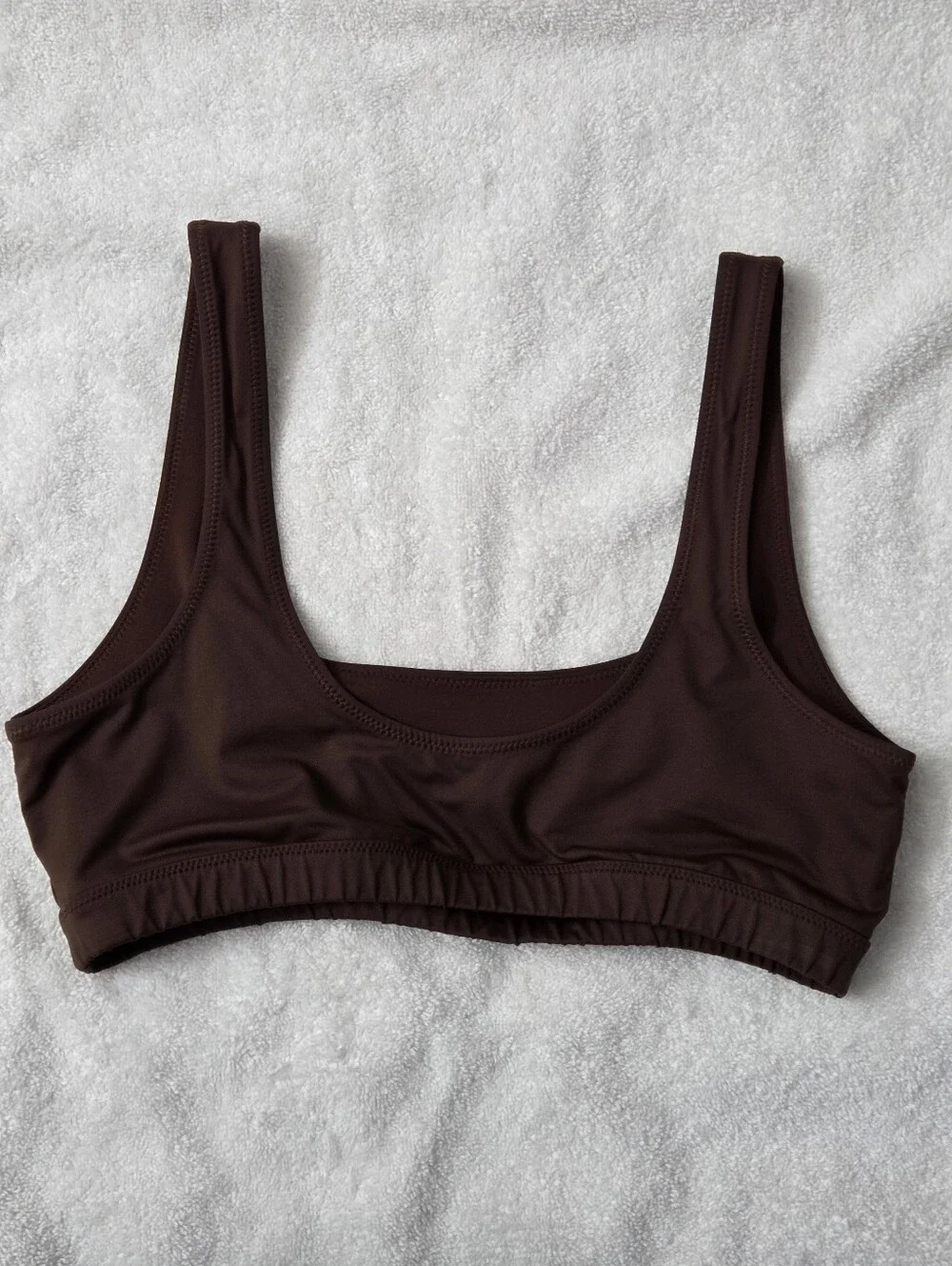 Skims Tank Bikini Top in Cocoa size large Signature Swim